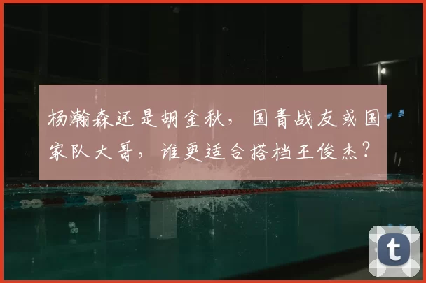 杨瀚森还是胡金秋，国青战友或国家队大哥，谁更适合搭档王俊杰？